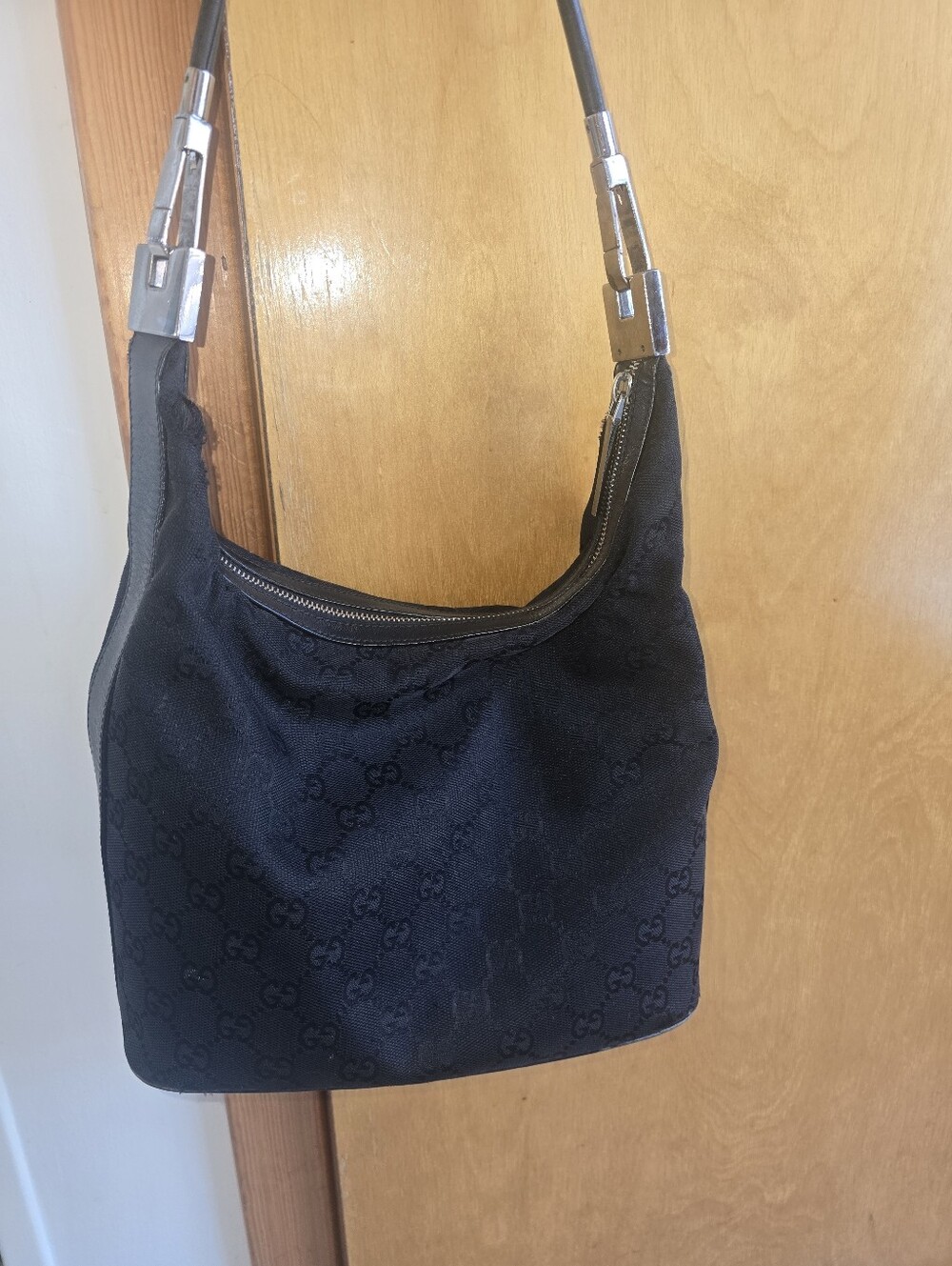 Gucci Black Monogram Shoulder Bag